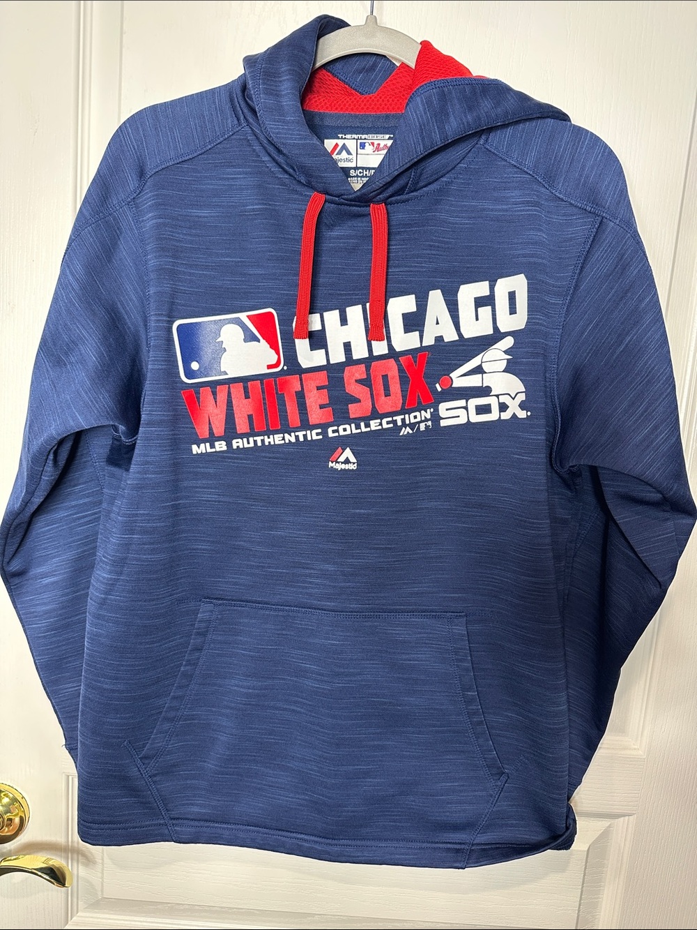 Majestic MLB Authentic Chicago White Sox Navy Blue Hoodie - Size Small